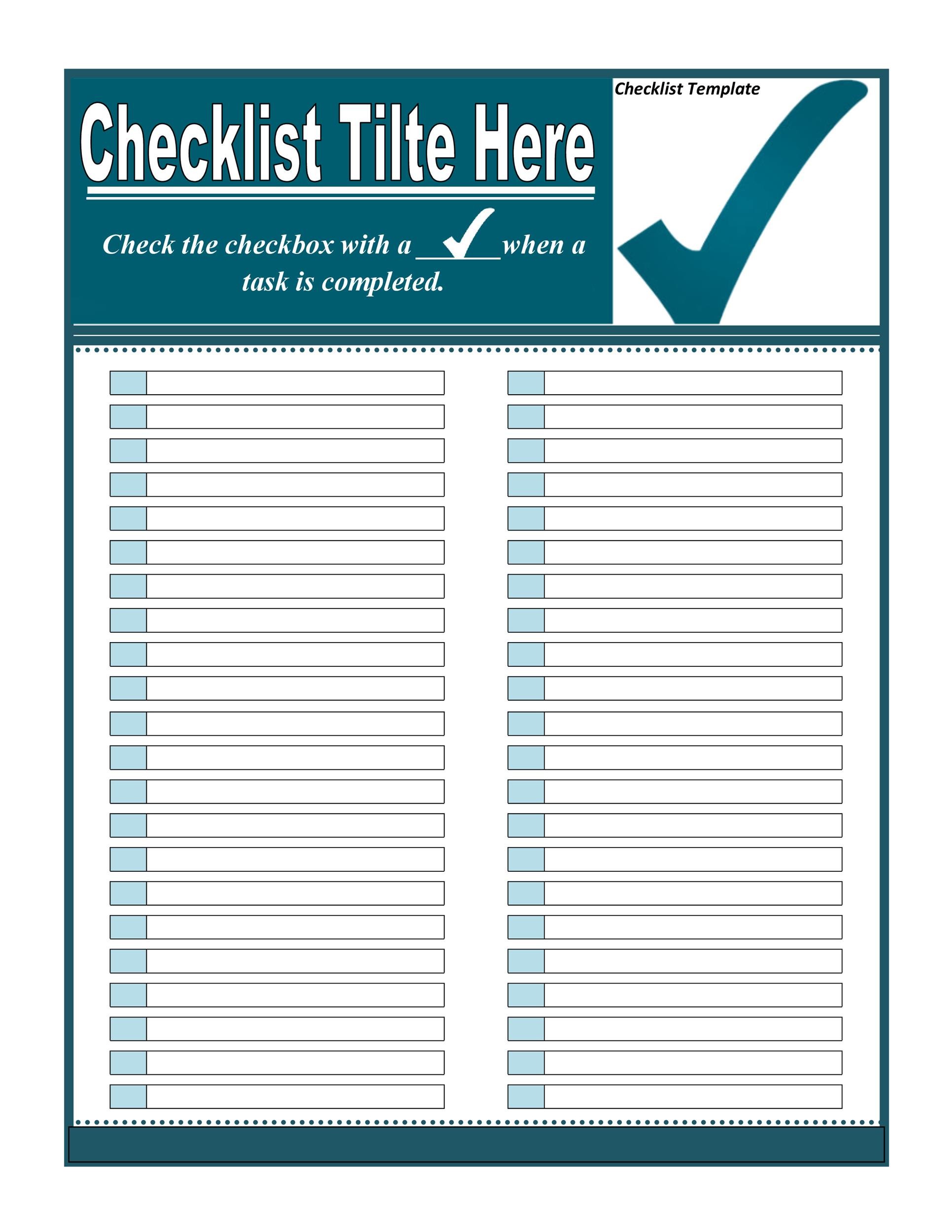 47 Printable To Do List & Checklist Templates (Excel, Word, PDF)