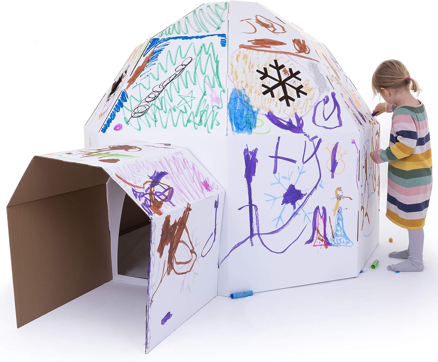 Kid-Eco Cardboard Igloo Playhouse Kit - White : Amazon.co.uk: Outlet