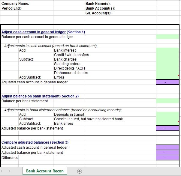 20+ Free Bank Reconciliation Sheet Templates - Printable Samples