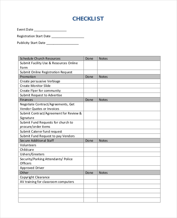 23+ Event Checklist Templates - Word, PDF, Google Docs | Free & Premium