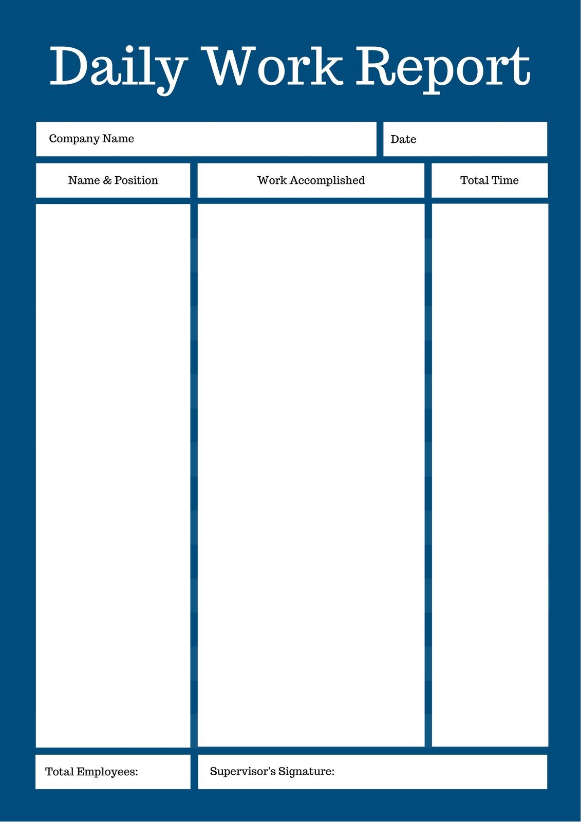 Free printable, customizable daily report templates | Canva