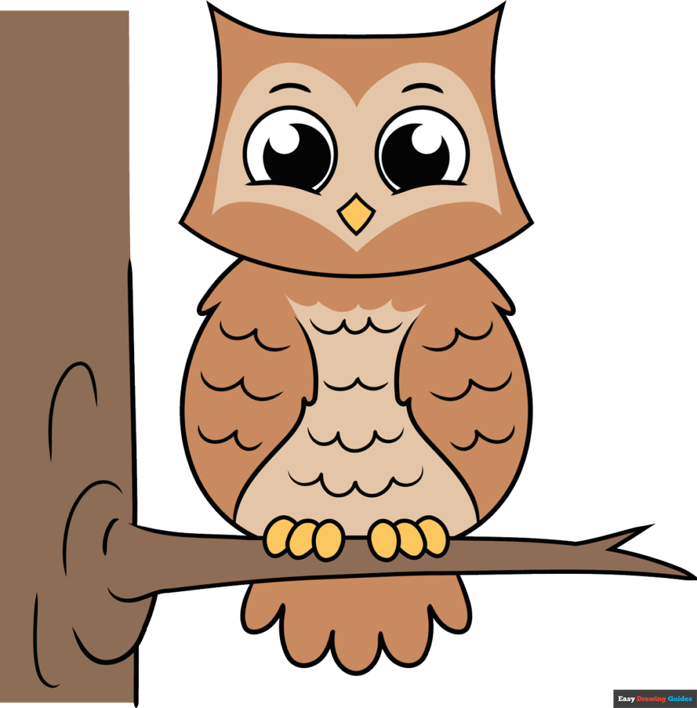 How To Draw A Owl On A Tree