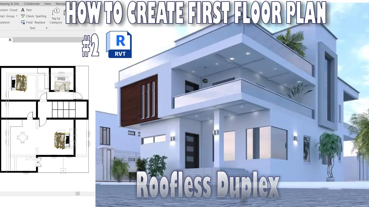 #2A HOW TO CREATE FIRST FLOOR PLAN | ROOFLESS DUPLEX | REVIT 2024 - YouTube