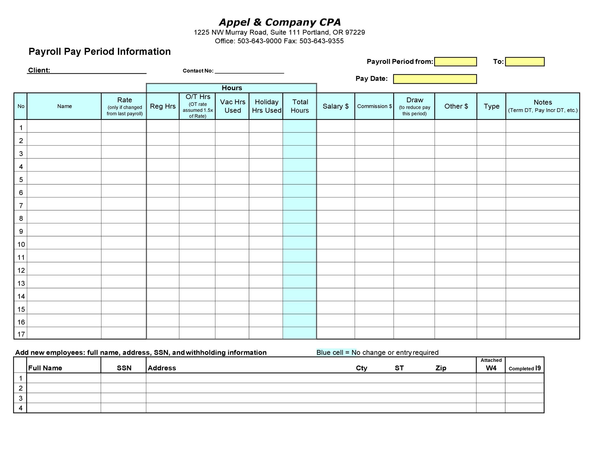 40+ Free Payroll Templates & Calculators ᐅ TemplateLab