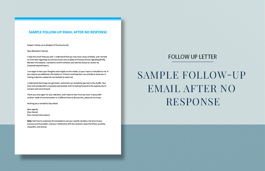 Sample Follow-Up Email After No Response in Word, Google Docs, Pages