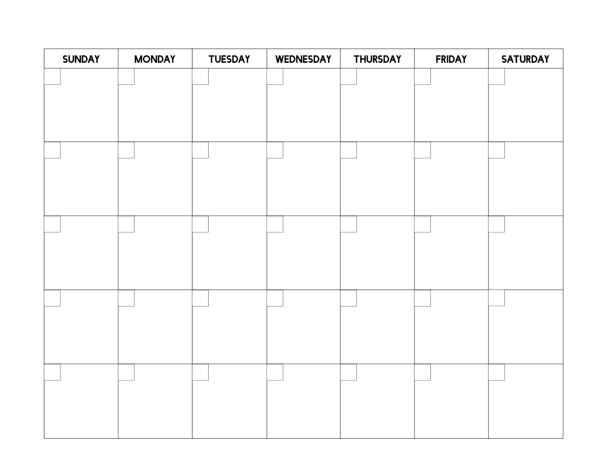 Free Printable Blank Calendar Template - Paper Trail Design