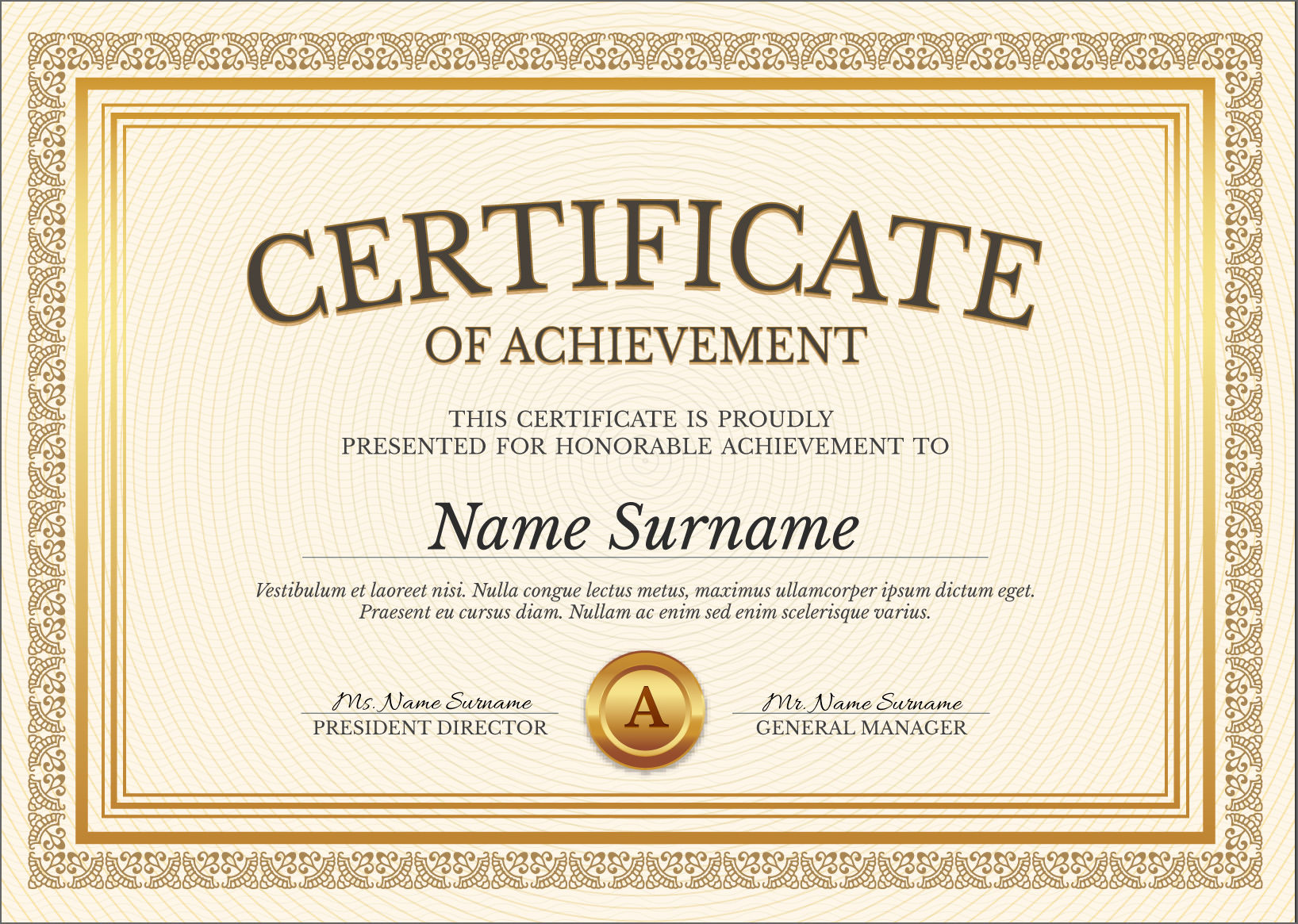 Editable Certificate Template PSD