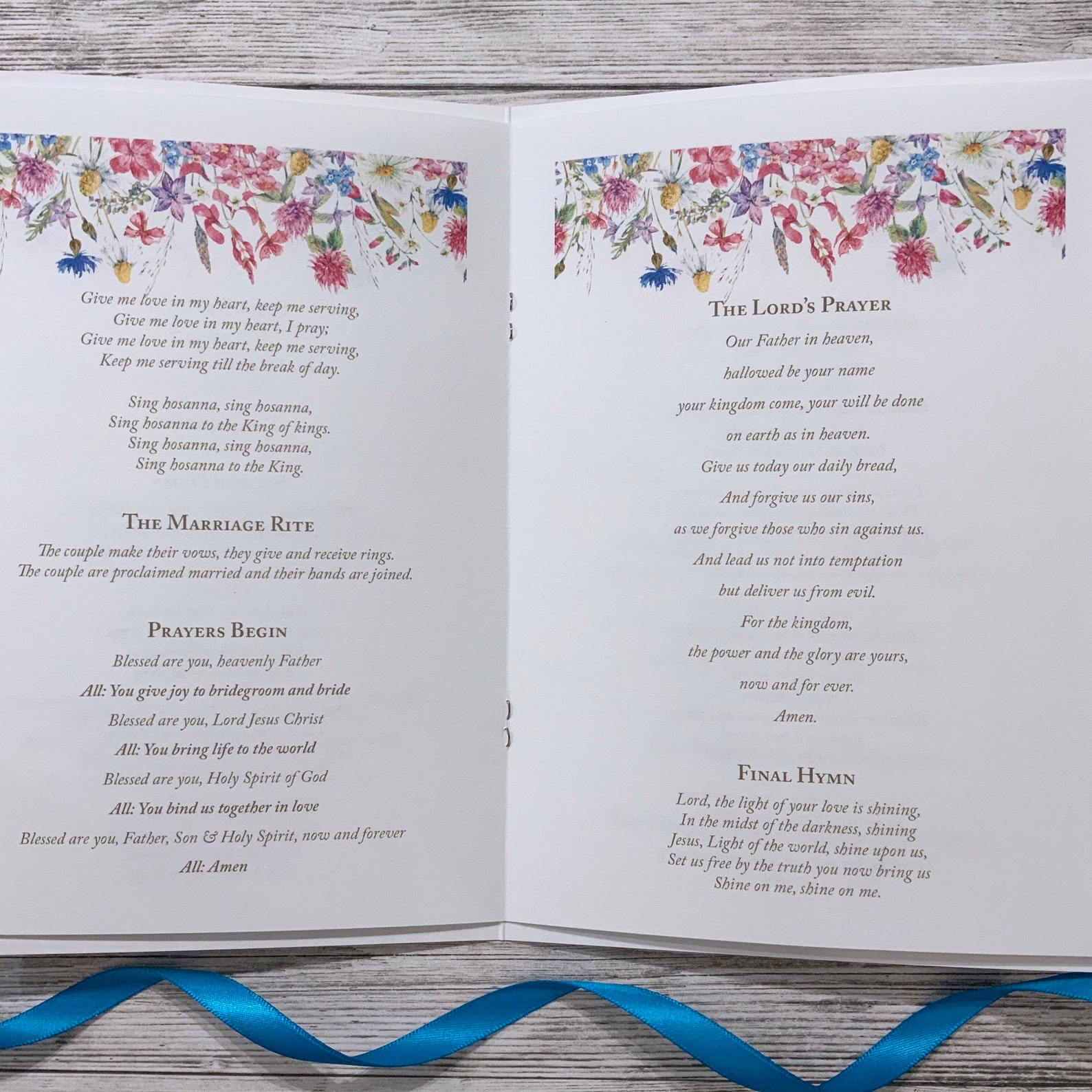 Wedding Ceremony Order of Service Booklet Church or Civil - Etsy UK