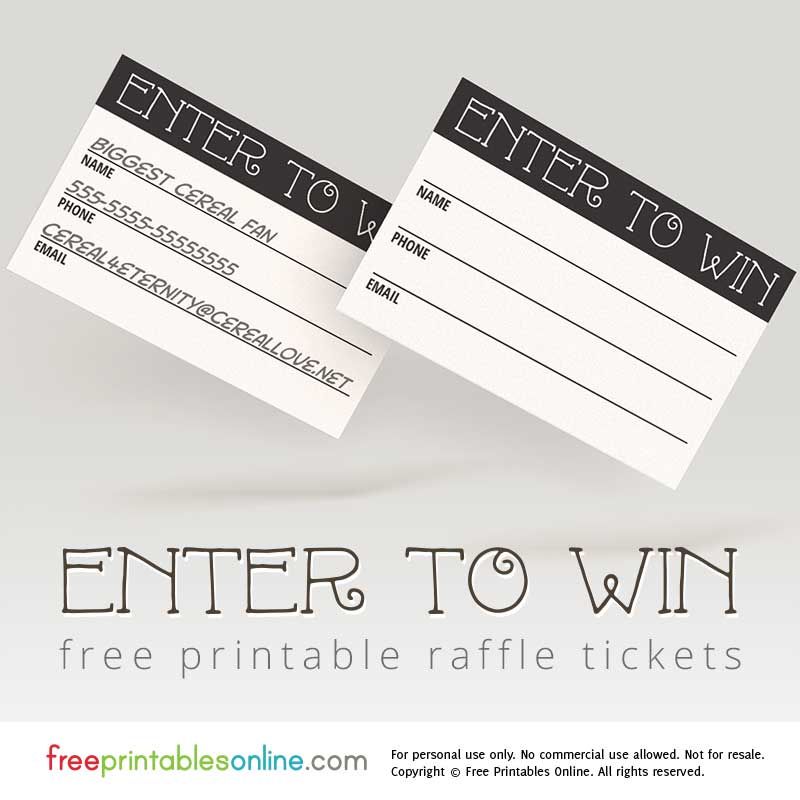 Printable Enter To Win Template Word