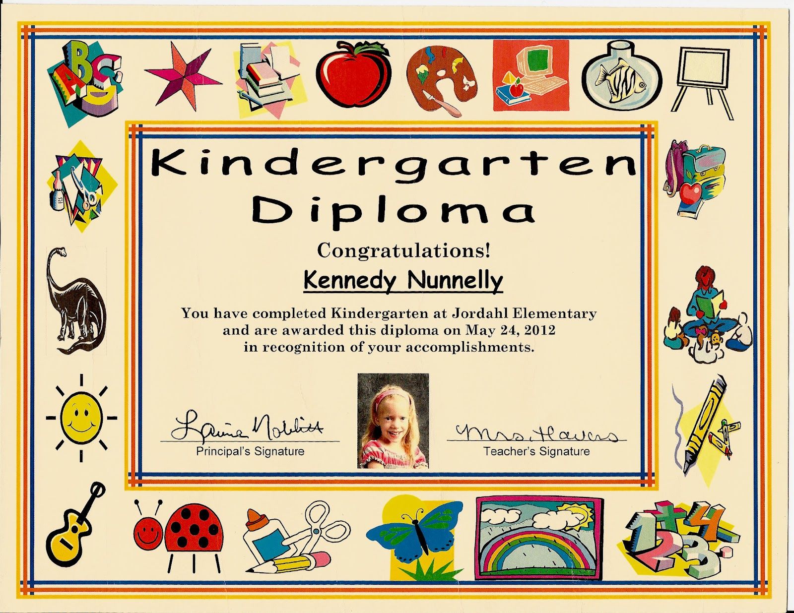 Kindergarten Graduation Certificate Sample | PDF Template