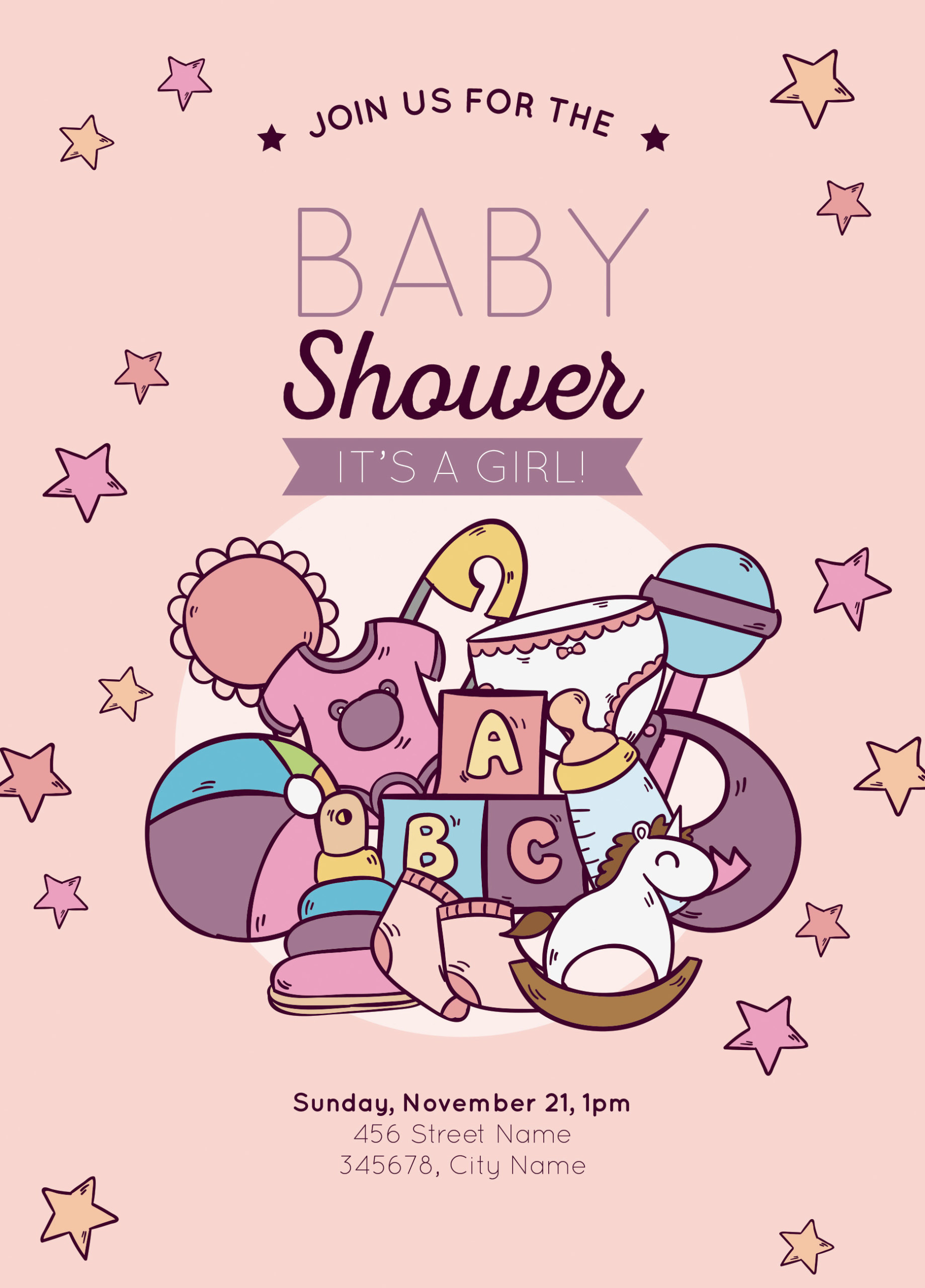 12 Free Editable Baby Shower Invitation Card Templates