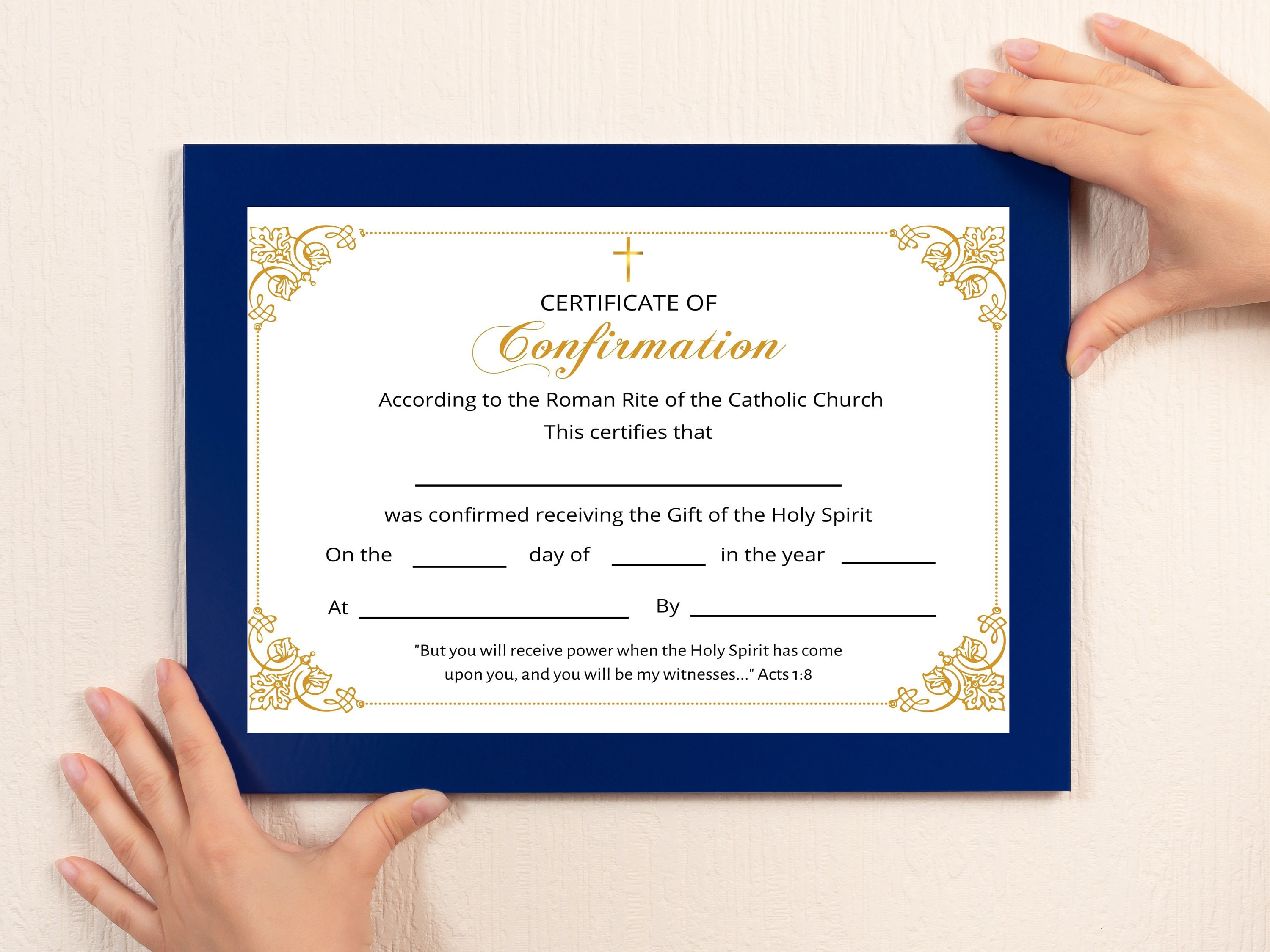 Certificate of Confirmation Template, Sacrament of Confirmation Digital