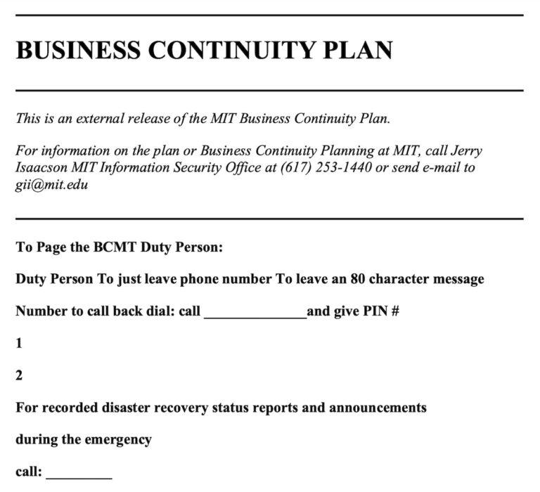 10 Free Continuity Plan Templates in Word & ClickUp