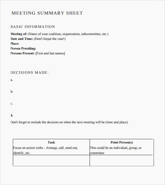 Meeting Recap Template | PDF Template