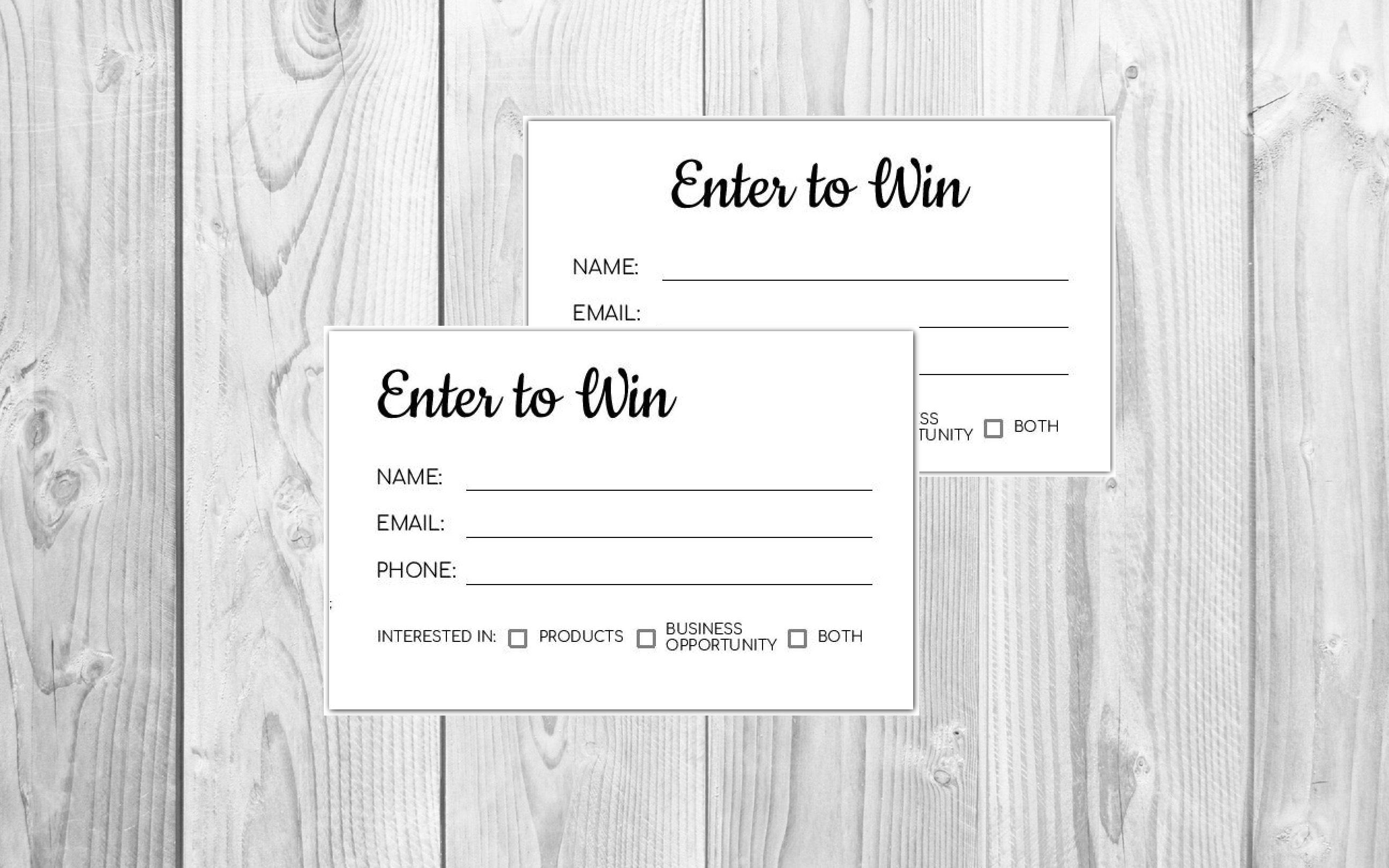 Editable Printable Enter To Win Template Word - Printable Templates