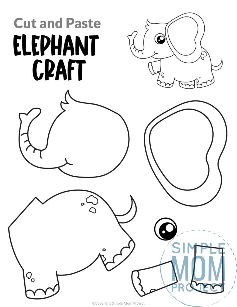 Free Printable Elephant Craft Template – Simple Mom Project