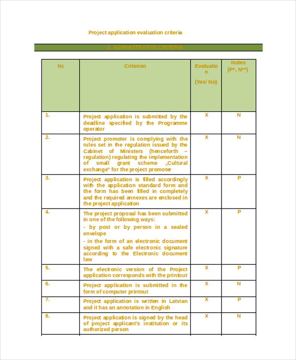 Project Evaluation Template - 7+ Free Word,PDF Documents Download