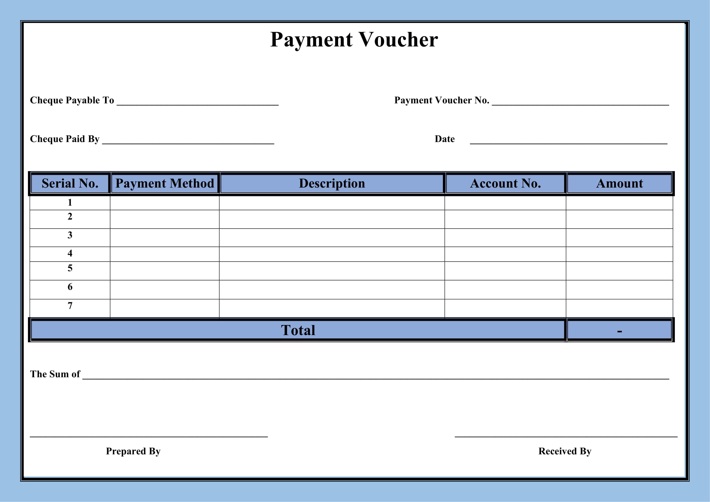 template for payment voucher Voucher templates receipt coupon formats printablesample checks